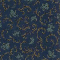 Detailansicht des Stoffes ODILE, Farbton DARK BLUE (Rokoko-Replik)