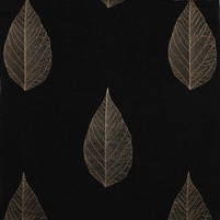 Detailansicht des bestickten Webstoffes ORIGAMI, Farbton BRONZE/BLACK (floraler Stoff)