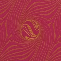 Detailansicht des Stoffes PAON, Farbton ORANGE ON RED (Jugendstilmuster)