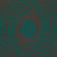 Detailansicht des Stoffes PAON, Farbton RED ON GREEN (Jugendstilmuster)