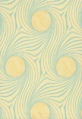 Motivansicht des Stoffes PAON TURQUOISE ON CREAM