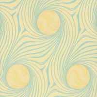 Detailansicht des Stoffes PAON, Farbton TURQUOISE ON CREAM (Jugendstilmuster)