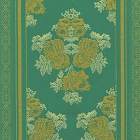 Detailansicht des Streifenstoffes PETRARCA, Farbton BEIGE/GREEN (von der Barockzeit inspiriert)