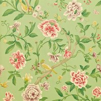 Tapete: PORCELAIN GARDEN, Farbkombination ROSE/FENNEL, bei ARTE FRESCA