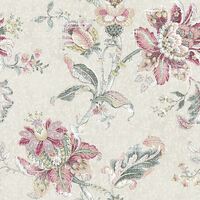 Vielfarbige florale Tapete REINA MULTI/CREAM