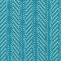 Detailansicht des Stoffes RITA STRIPE, Farbton TURQUOISE (Streifen mit Borten von Blattornamenten)