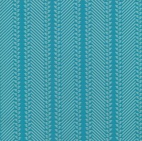 Detailansicht des Stoffes RITA STRIPE, Farbton TURQUOISE (Streifen mit Borten von Blattornamenten)
