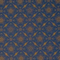 Detailansicht des Stoffes SAN FELICE, Farbton BLUE ON GOLD (stilisiertes Historismusmuster)