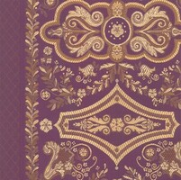 Detailansicht des Stoffes SAVIANA, Farbton PURPLE (Ornamentstreifenmuster)