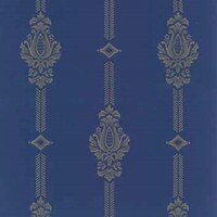 Detailansicht des Stoffes SELENA, Farbton DARK BLUE (Ornamente in Streifen)