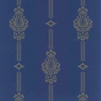 Detailansicht des Stoffes SELENA, Farbton DARK BLUE (Ornamente in Streifen)