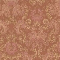 Detailansicht des Replikastoffes SOPHIA, Farbton GOLD/OLDROSE (franz. Barockzeit)