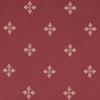 Detailansicht des Stoffes STELLA, Farbton BEIGE ON RED (Sternornament)