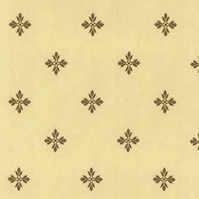 Detailansicht des Stoffes STELLA, Farbton BROWN ON CREAM (Sternornament)