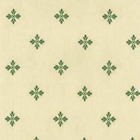 Detailansicht des Stoffes STELLA, Farbton VIRIDIAN GREEN ON CREAM (Sternornament)