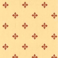 Detailansicht des Stoffes STELLA, Farbton  RED ON CREAM (Sternornament)