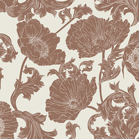 moderne florale Tapete: TELFORD, hier Farbe TERRACOTTA, bei ARTE FRESCA