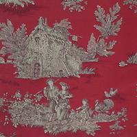 Landhausstoff mit Toile de Jouy-Muster