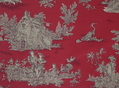 Landhausstoff mit Toile de Jouy-Muster