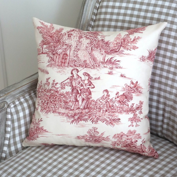 Dekokissen TOILE DE JOUY ROT/CREME bei ARTE FRESCA