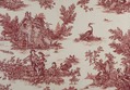 Toile de Jouy Stoff im Landhausstil in Rot