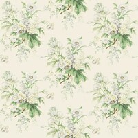 Detailansicht des floralen Stoffes TOURNIER, Farbtonkombination SILVER/CREAM, bei ARTE FRESCA