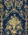 weitere Detailansicht des Stoffes VILLA BORGHESE UCELLI DARK BLUE