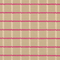 Ansicht des karierten Stoffes VALLIER, Farbkombination FUCHSIA ON BEIGE, bei ARTE FRESCA