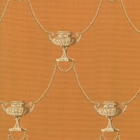 Detailansicht des Stoffes VILLA BORGHESE LAUREATO, Farbton PUMPKIN (Amphoren, im klassizistischen Stil)