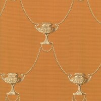 Detailansicht des Stoffes VILLA BORGHESE LAUREATO, Farbton PUMPKIN (Amphoren, im klassizistischen Stil)
