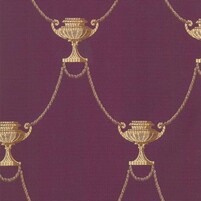 Detailansicht des Stoffes VILLA BORGHESE LAUREATO, Farbton PURPLE (Amphoren, im klassizistischen Stil)
