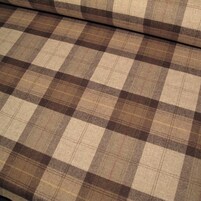 Karierter Landhausstoff YORK PLAID BROWN im englischen Stil